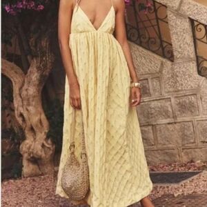 Free People Light Yellow Maxi Dress